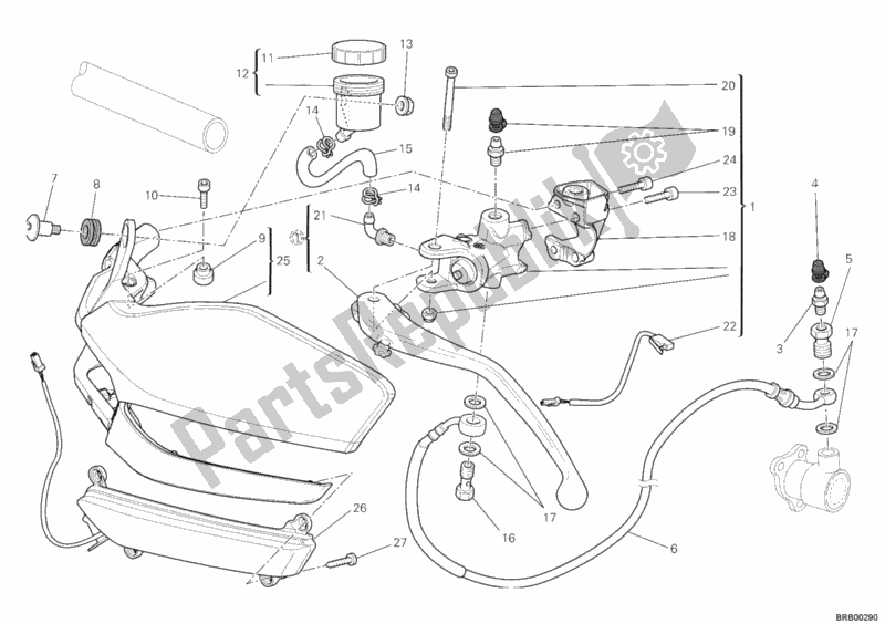 All parts for the Clutch Master Cylinder of the Ducati Multistrada 1200 S Sport 2011